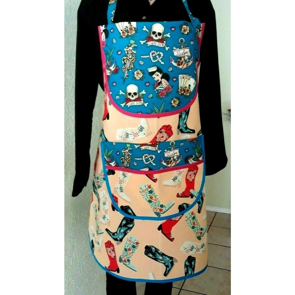 Cotton Bib Aprons Women chef Pockets Handmade New